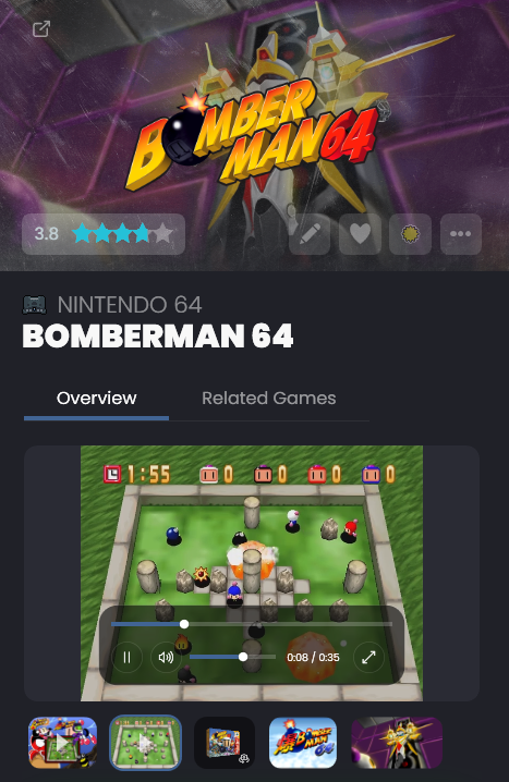 Game Details and Media improvements
